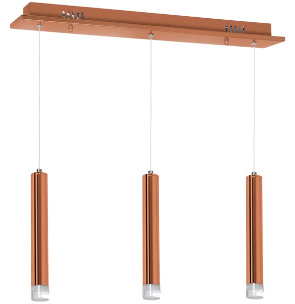 Závěsné svítidlo Copper, 3x měděné kovové stínítko, c