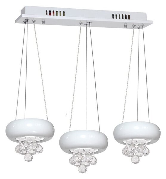 Závěsné svítidlo Lux Bianco, 3x bílé kovové stínítko, w