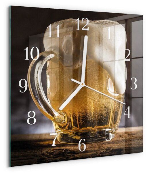 Skleněné hodiny Pivo zskb-30x30-00085236