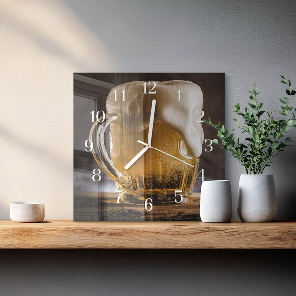 Skleněné hodiny Pivo zskb-30x30-00085236