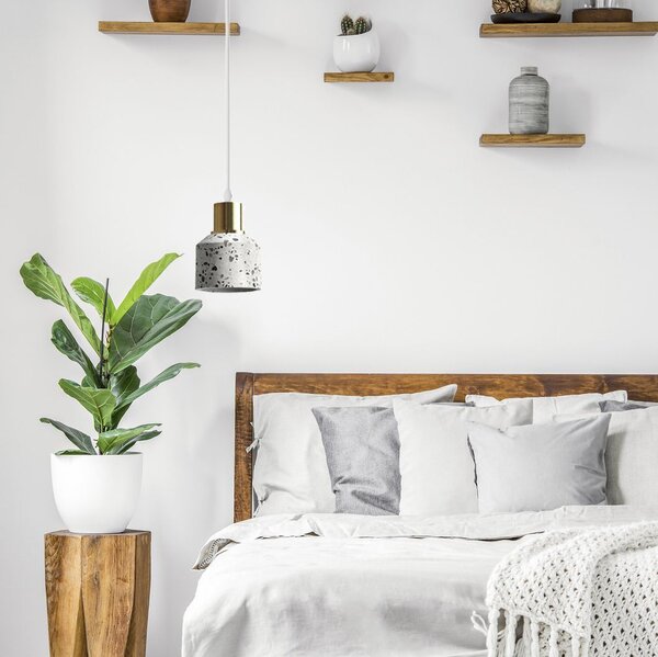Toolight - Stropní lampa E27 60W APP931-1CP, bílá-zlatá-terrazzo, OSW-07006
