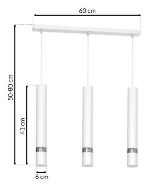 Závěsné svítidlo Joker, 3x bílé kovové stínítko, w/ch
