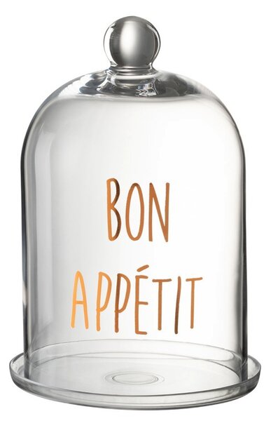 Skleněný podnos s poklopem Bon Apetit antik - Ø 20*31 cm - J-Line by Jolipa