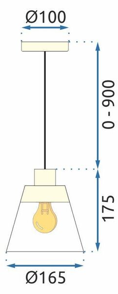 Toolight - Stropní svítidlo E27 60W APP895-1CP, zlatá, OSW-07022