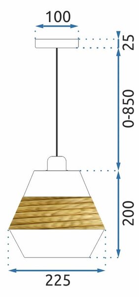 Toolight - Stropní svítidlo E27 60W APP989-1CP, hnědá-černá, OSW-01047