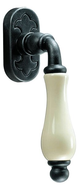 GALBUSERA Kovaná klika na eurookno 2625 - antická černá, porcelán D5