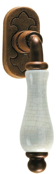 GALBUSERA Kovaná klika na eurookno 2-60 - bronz černý, porcelán D13