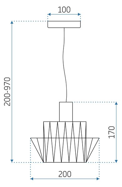 Toolight - Závěsné svítidlo 36cm E27 60W APP941-1CP, černá, OSW-05663