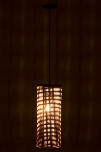 Béžová bambusová závěsná lampa - Ø20*135 cm - J-Line by Jolipa