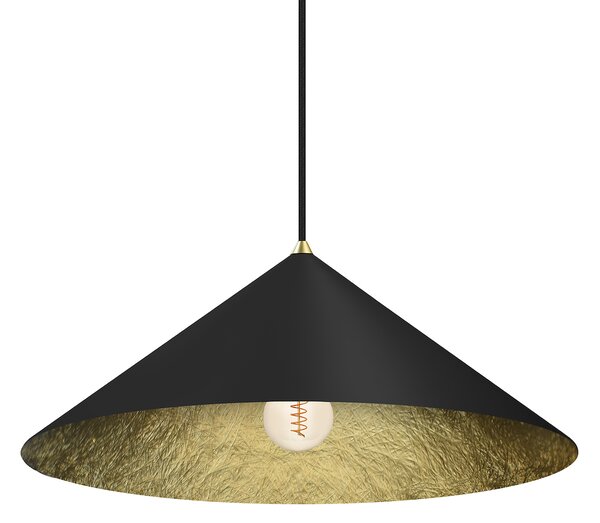 Závěsné svítidlo Fuji, 1x černé/zlaté kompozitní stínítko, (fi 50cm), b