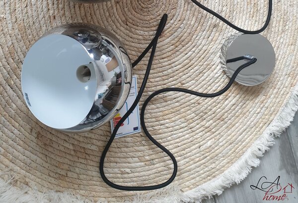Stříbrné závěsné kovové světlo Ball silver - Ø 15*120 cm - J-Line by Jolipa