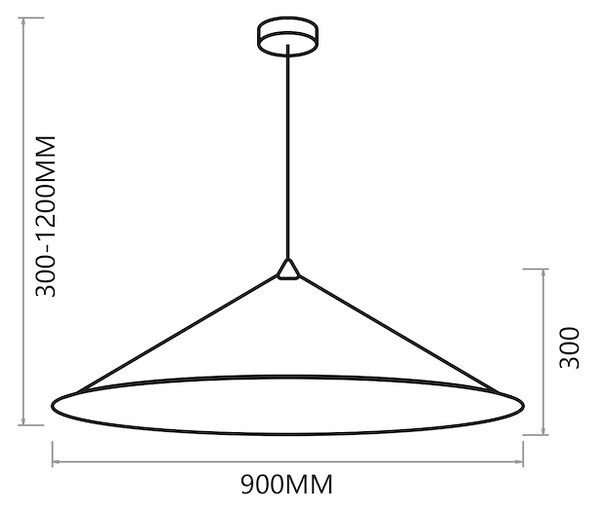 Závěsné svítidlo Fuji, 1x černé/zlaté kompozitní stínítko, (fi 90cm), b
