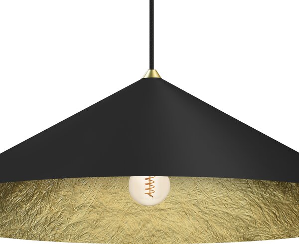 Závěsné svítidlo Fuji, 1x černé/zlaté kompozitní stínítko, (fi 90cm), b