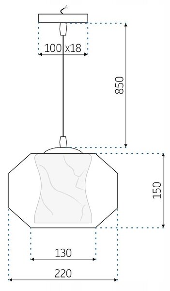 Toolight Závěsné stropní svítidlo APP908-1CP Marble