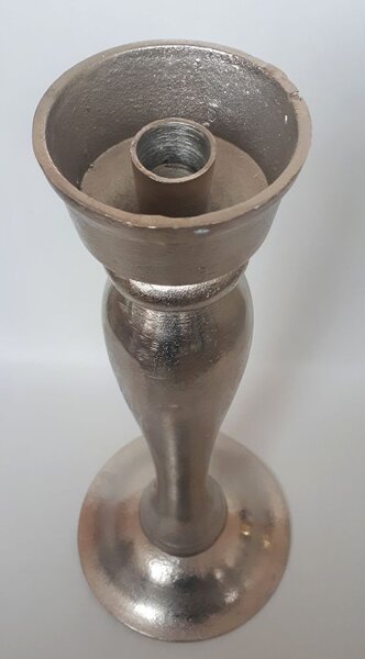 Kovový stříbrný svícen - Ø 16*39cm - Ostatní