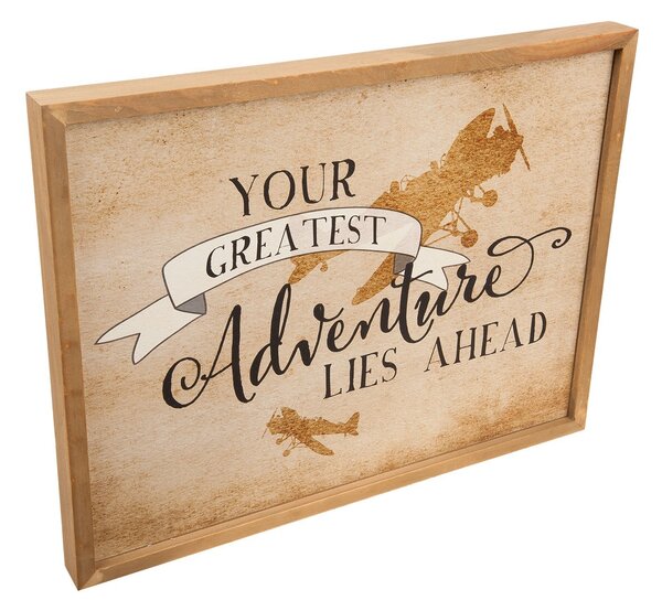 Nástěnný dřevěný obraz Adventure - 43*3*33 cm - Clayre & Eef
