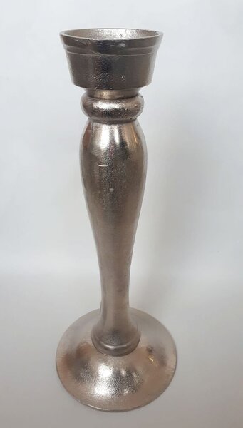 Kovový stříbrný svícen - Ø 16*39cm - Ostatní