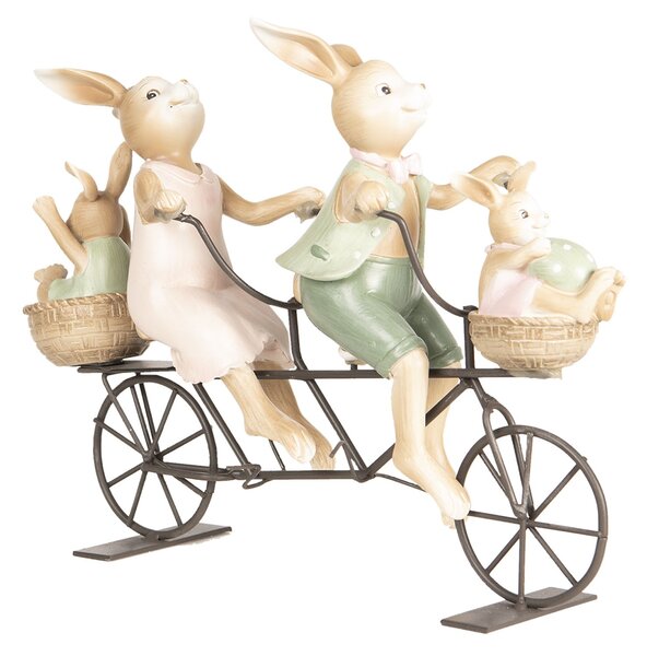 Dekorace králíků na kole - 10*9*25 cm