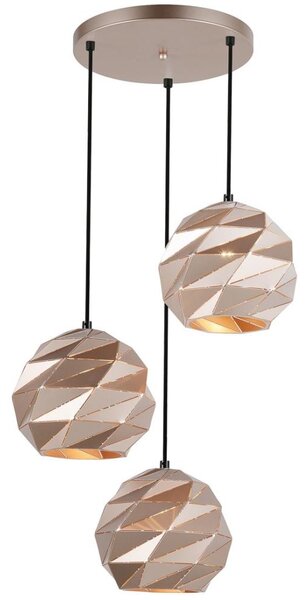 ITALUX PND-2424-3S-GD - Lustr na lanku PALERMO 3xE27/40W/230V rose gold
