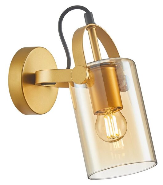 ITALUX WL-32453-1 GD+AMB -Nástěnné bodové svítidlo NANESMA 1xE27/40W/230V zlatá