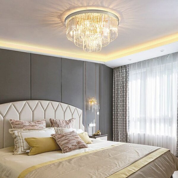 Toolight - Křišťálová stropní svítilna 7xE14 40W Glamour APP780-7C, chromová, OSW-05032