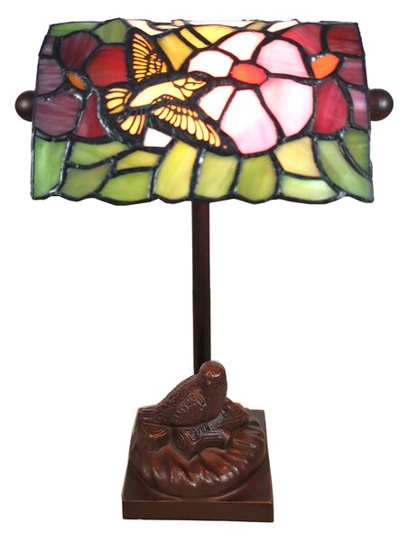 Stolní lampa Tiffany Oiseau - 15*15*33 cm