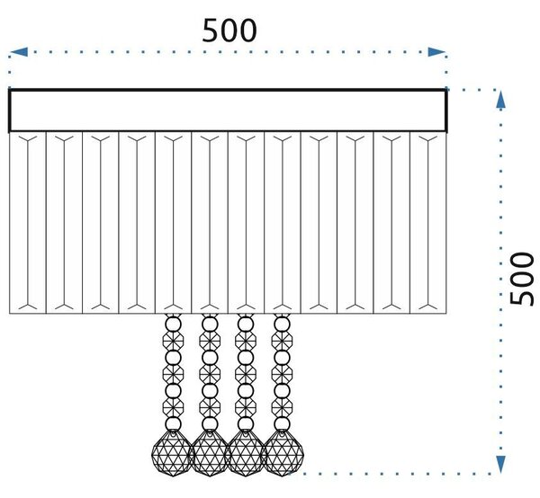 Toolight - Křišťálová stropní svítilna 9xG9 25W APP781-9C, chromová, OSW-05099