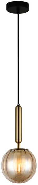 ITALUX PND-2324-1 BRO+AMB - Lustr na lanku RAVENA 1xE27/5W/230V mosaz IT0600