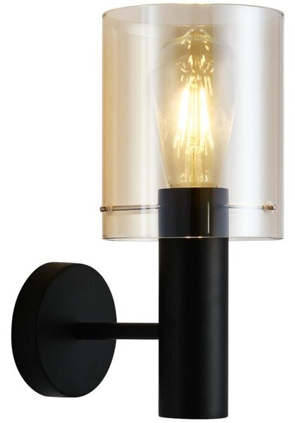 ITALUX WL-5581-1A-BK+AMB - Nástěnné svítidlo SARDO 1xE27/40W/230V černá/zlatá