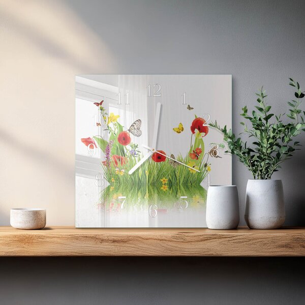 Skleněné hodiny Louka zskb-30x30-00083563