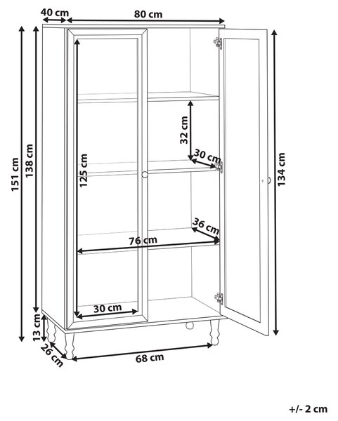 Skleněná vitrína TINGLEDALE 80 cm Zelená