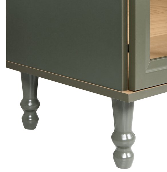 Skleněná vitrína TINGLEDALE 80 cm Zelená