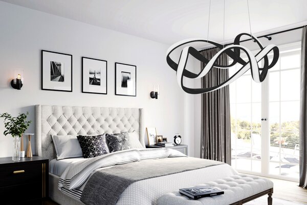 Toolight Toolight, LED moderní stropní svítidlo + dálkové ovládání APP820-CP, černá, OSW-06881