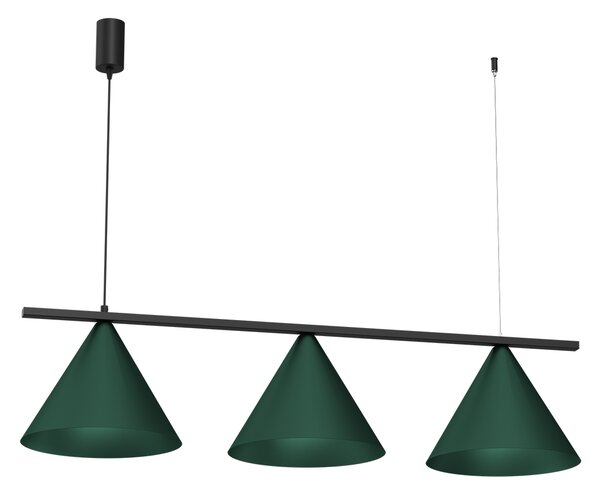 Závěsné svítidlo Capital, 3x zelené kovové stínítko, (fi 30cm), gr