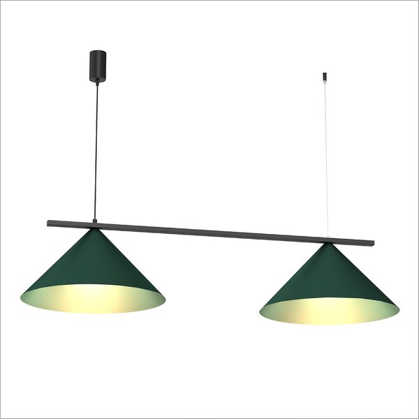 Závěsné svítidlo Capital, 2x zelené kovové stínítko, (fi 46cm), gr
