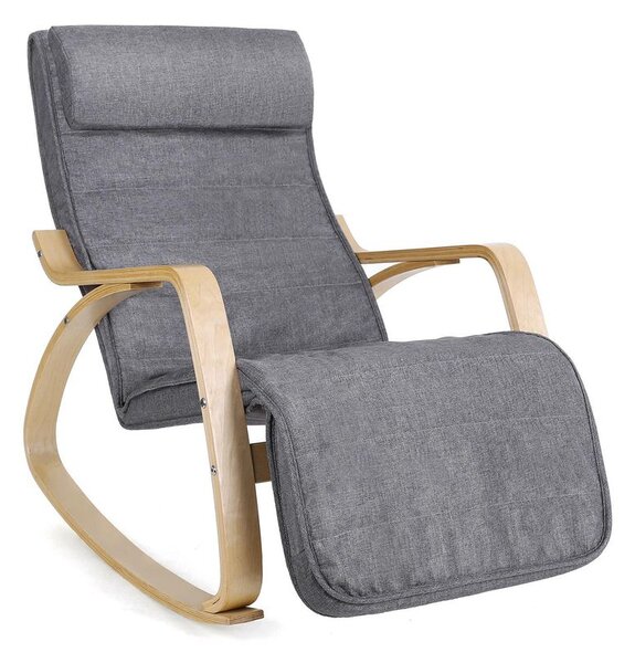 Houpací křeslo, lenoška SWING nosnost 150kg, 67x115x91cm, šedá SongmicsHome