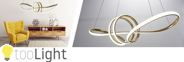 Toolight - LED závěsné svítidlo APP824-CP + dálkové ovládání, zlatá, OSW-06662