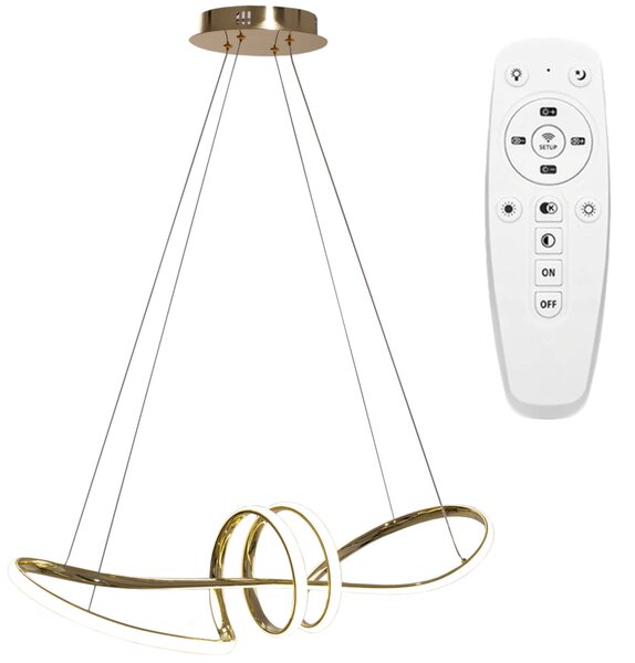 Toolight - LED závěsné svítidlo APP824-CP + dálkové ovládání, zlatá, OSW-06662