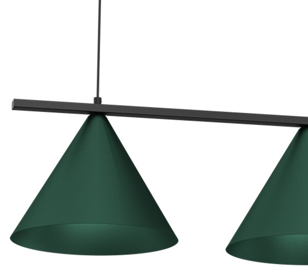 Závěsné svítidlo Capital, 3x zelené kovové stínítko, (fi 30cm), gr