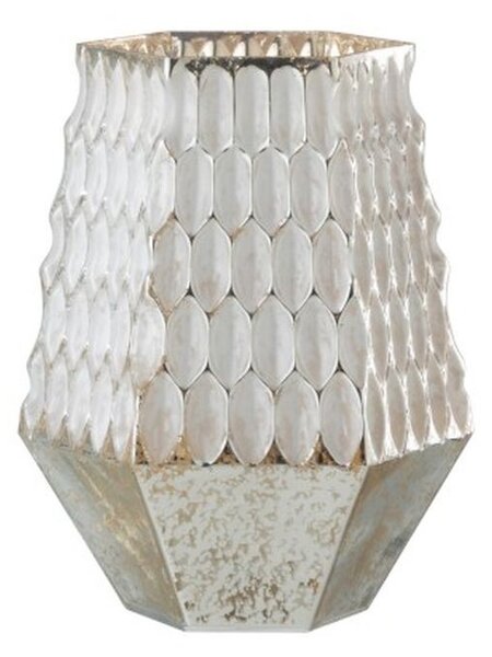 Champagne skleněný svícen na čajovou svíčku Hurricane - 17*15*22cm - J-Line by Jolipa