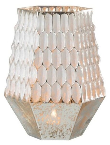 Champagne skleněný svícen na čajovou svíčku Hurricane - 17*15*22cm - J-Line by Jolipa