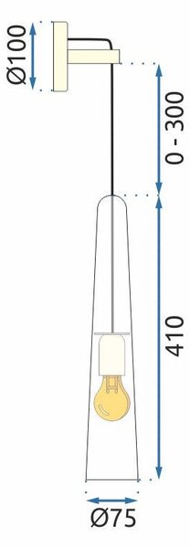 Toolight - Nástěnné svítidlo E27 60W APP896-1W, zlatá, OSW-06890