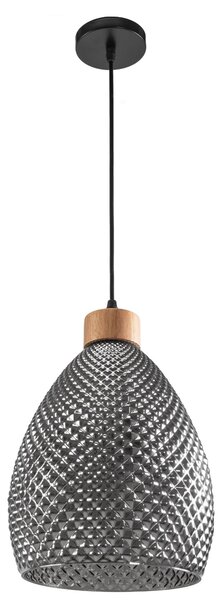 Toolight - Retro skleněná stropní lampa E27 60W APP897-1CP, černá, OSW-05697