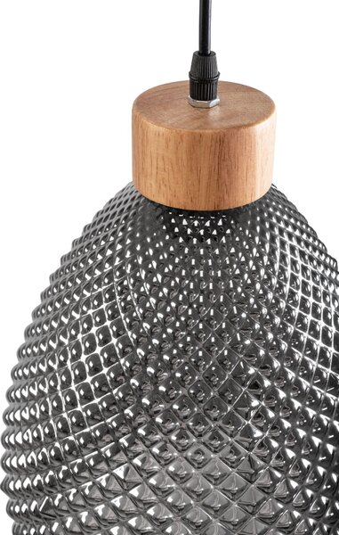 Toolight - Retro skleněná stropní lampa E27 60W APP897-1CP, černá, OSW-05697