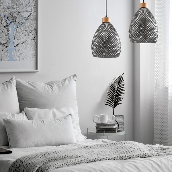 Toolight - Retro skleněná stropní lampa E27 60W APP897-1CP, černá, OSW-05697