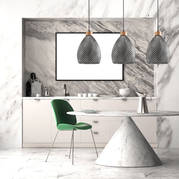 Toolight - Retro skleněná stropní lampa E27 60W APP897-1CP, černá, OSW-05697