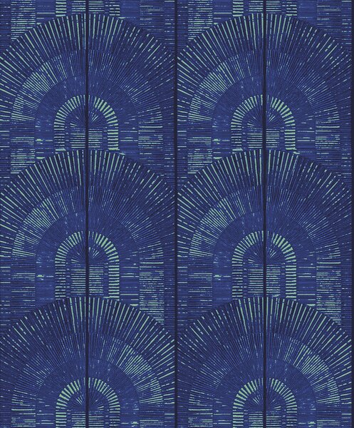 Luxusní modrá vliesová tapeta Art Deco, SPI804, Spirit of Nature, Khroma by Masureel