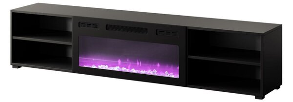 TV skříňka s krbem Loloz 180, Barva: bílá, Krb: bílý 5903211468629