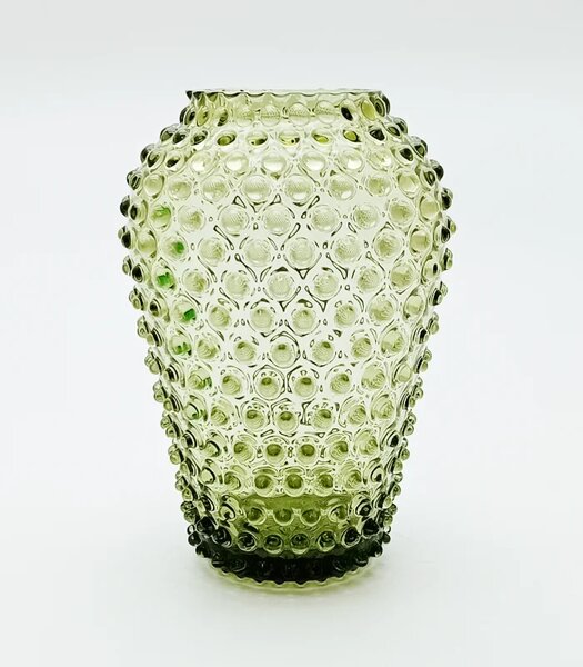 Sklárna Častolovice - Váza 25cm - Hobnail - Ananas - lesní zelená