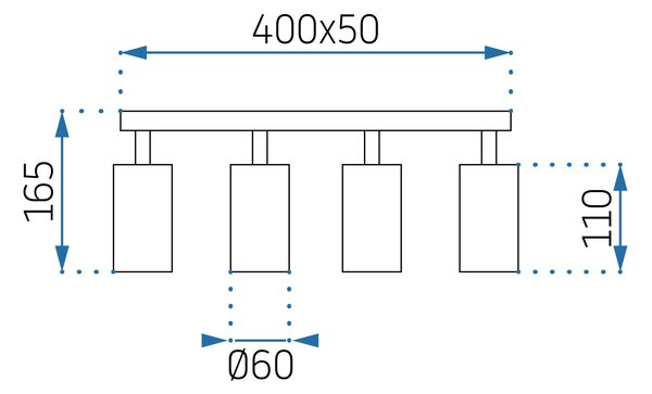 Toolight Stropní / nástěnné bodové svítidlo APP940-4C